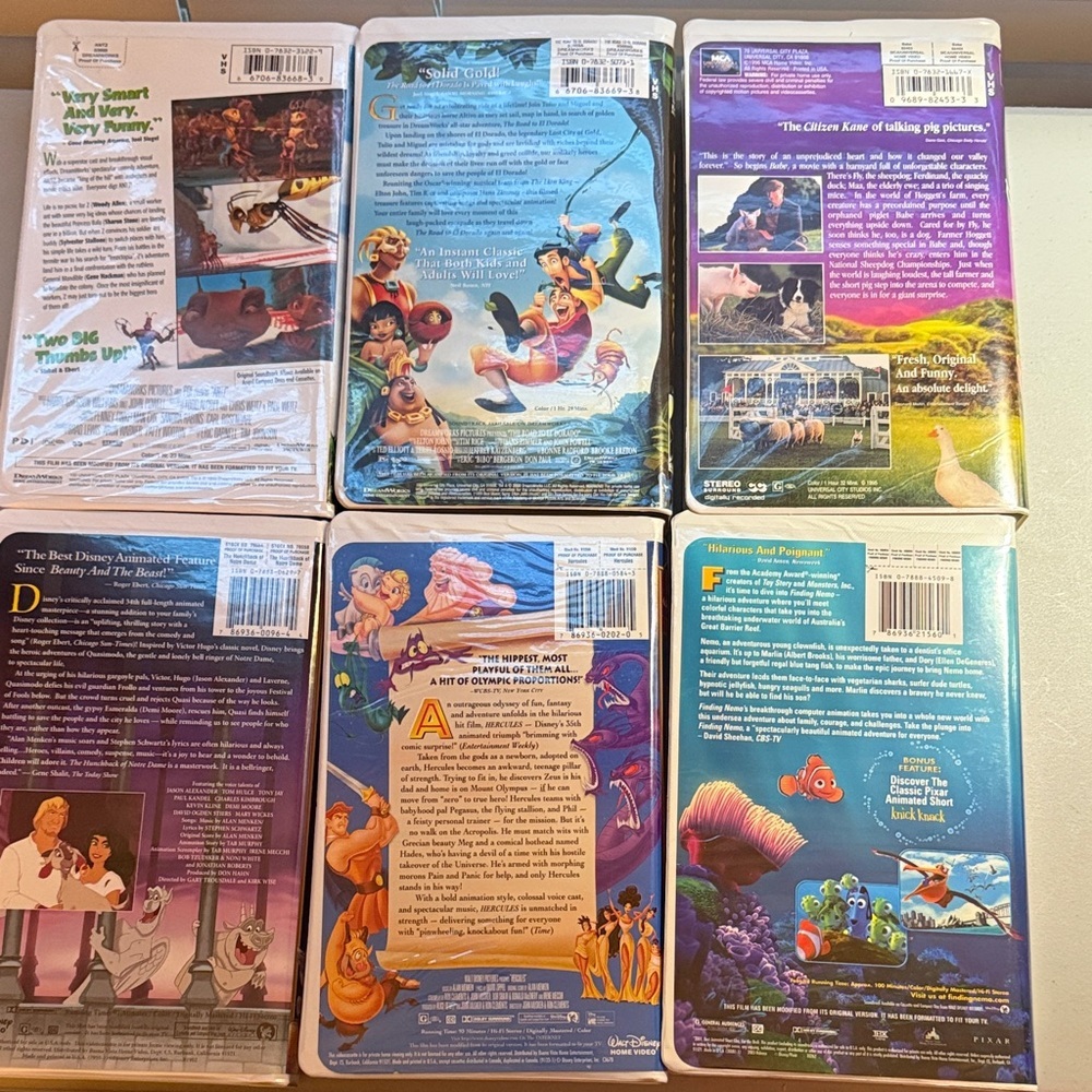 Disney Classic Animated VHS Movie Collection - 6 movies - Picture 2 of 2
